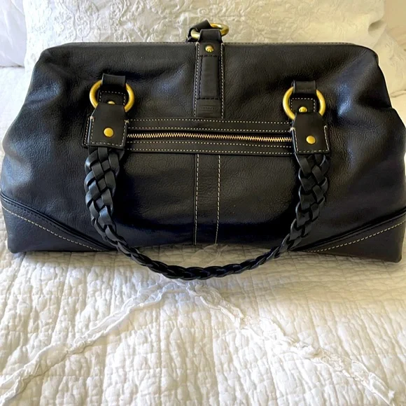 バッグ Coach Daphne Leather Frame Satchel Bag Coach Daphne Off White Canvas Braided Leather Framed Satchel